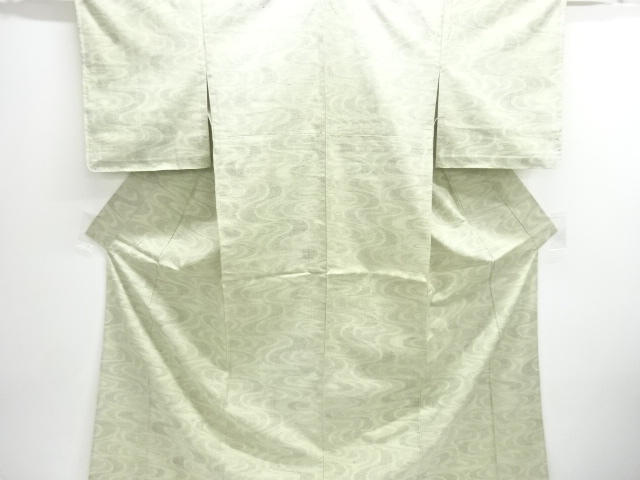JAPANESE KIMONO / ANTIQUE FLOWING WATER PATTERN WOVEN TSUMUGIHITOE KIM